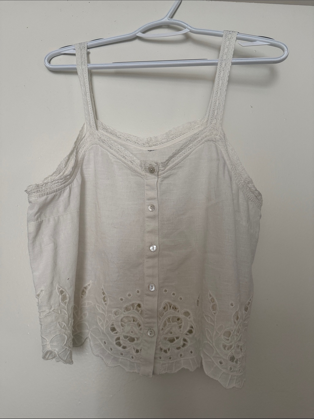 Anthropologie Scallop-Trim Lace Tank
